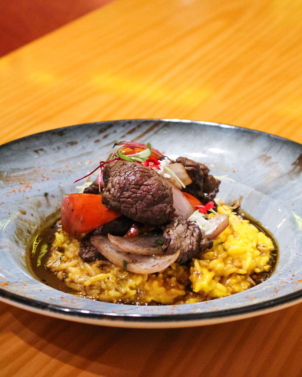 Arroz cremoso con lomo saltado, de la carta de Pachanka